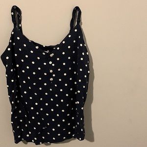 Navy blue polka dot tank top